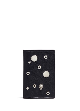 Main View - Click To Enlarge - ALEXANDER MCQUEEN - Skull eyelet and stud leather pocket organiser