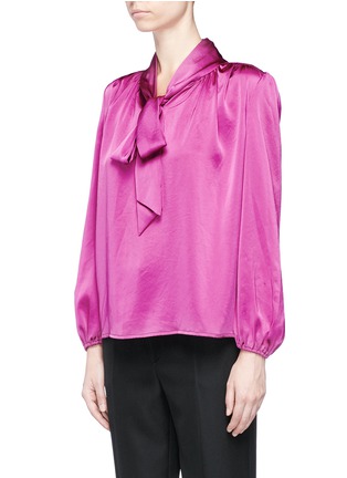 Front View - Click To Enlarge - CO - Pussybow satin blouse