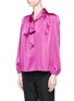Front View - Click To Enlarge - CO - Pussybow satin blouse