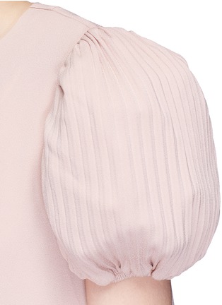 Detail View - Click To Enlarge - CO - Pleated puff sleeve crepe top