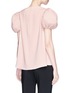 Back View - Click To Enlarge - CO - Pleated puff sleeve crepe top