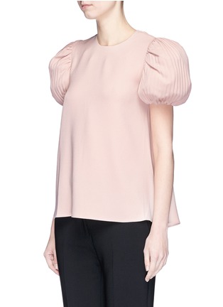 Front View - Click To Enlarge - CO - Pleated puff sleeve crepe top