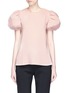 Main View - Click To Enlarge - CO - Pleated puff sleeve crepe top