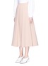 Front View - Click To Enlarge - CO - Pleated front crepe A-line midi skirt