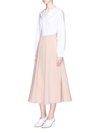 Figure View - Click To Enlarge - CO - Pleated front crepe A-line midi skirt