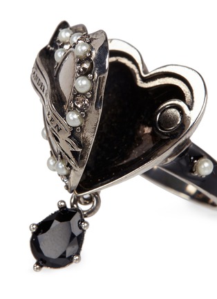 Detail View - Click To Enlarge - ALEXANDER MCQUEEN - 'Heart Locket' ring