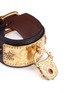 Detail View - Click To Enlarge - ALEXANDER MCQUEEN - Swarovski crystal padlock leather cuff
