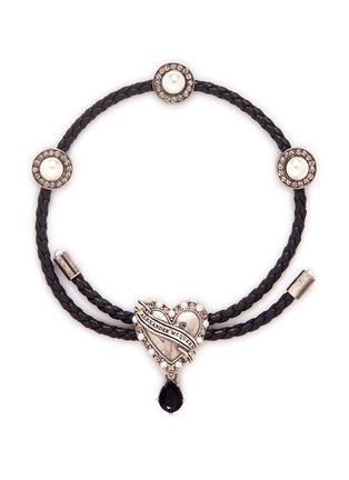 Main View - Click To Enlarge - ALEXANDER MCQUEEN - 'Heart' Swarovski crystal charm friendship bracelet