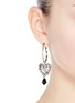 Figure View - Click To Enlarge - ALEXANDER MCQUEEN - 'Heart Locket' hoop drop earrings