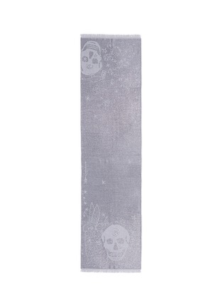 Main View - Click To Enlarge - ALEXANDER MCQUEEN - Metallic skull graffiti jacquard twill scarf