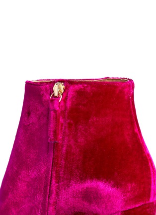 Detail View - Click To Enlarge - AQUAZZURA - 'Brooklyn 85' velvet ankle boots