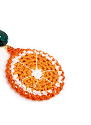 Detail View - Click To Enlarge - VENESSA ARIZAGA - 'Orange Slice' rhinestone crochet fruit drop earrings