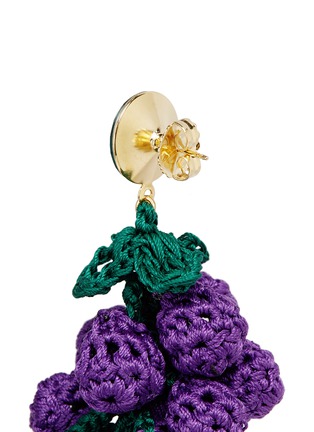 Detail View - Click To Enlarge - VENESSA ARIZAGA - 'Have a Grape Day' rhinestone crochet drop earrings