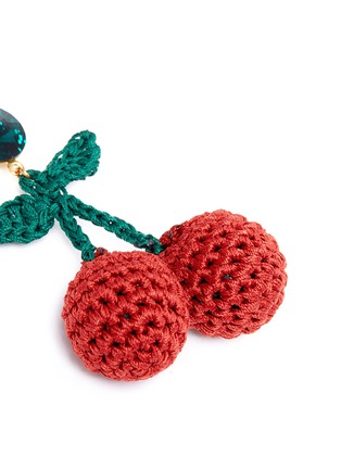 Detail View - Click To Enlarge - VENESSA ARIZAGA - 'Cherry Picking' rhinestone crochet fruit drop earrings