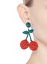 Figure View - Click To Enlarge - VENESSA ARIZAGA - 'Cherry Picking' rhinestone crochet fruit drop earrings