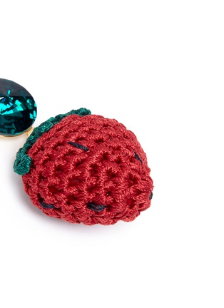 Detail View - Click To Enlarge - VENESSA ARIZAGA - 'Berry Cute' rhinestone crochet strawberry drop earrings
