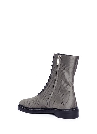 Detail View - Click To Enlarge - THE ROW - 'Fara' distressed satin combat boots