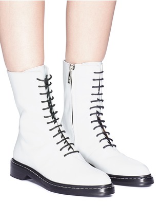 Figure View - Click To Enlarge - THE ROW - 'Fara' leather combat boots