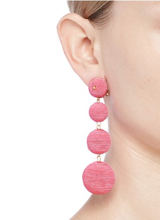 Figure View - Click To Enlarge - KENNETH JAY LANE - 'Carnival' threaded sphere drop clip earrings