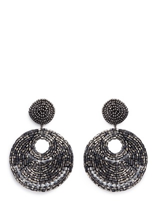Main View - Click To Enlarge - KENNETH JAY LANE - Beaded cutout circle drop earrings