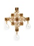 Back View - Click To Enlarge - KENNETH JAY LANE - Glass crystal pearl drop brooch