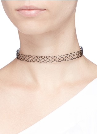 Figure View - Click To Enlarge - KENNETH JAY LANE - Textured woven wire choker