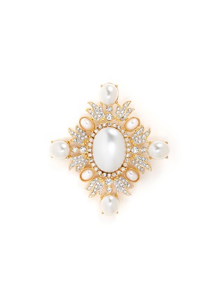 Main View - Click To Enlarge - KENNETH JAY LANE - Glass crystal and pearl brooch