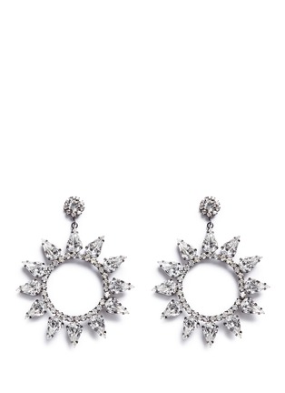 Main View - Click To Enlarge - KENNETH JAY LANE - Glass crystal cutout circle drop earrings