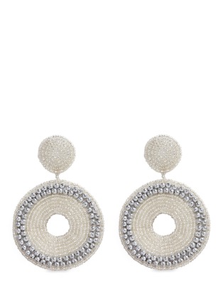 Main View - Click To Enlarge - KENNETH JAY LANE - Beaded cutout circle drop earrings