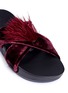 Detail View - Click To Enlarge - FIGS BY FIGUEROA - 'Figomatic' pompom crushed velvet hinged slide sandals