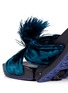Detail View - Click To Enlarge - FIGS BY FIGUEROA - 'Figomatic' pompom crushed velvet hinged slide sandals