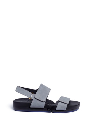 Main View - Click To Enlarge - FIGS BY FIGUEROA - 'Figulous Bis' suede hinged slingback sandals