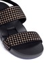 Detail View - Click To Enlarge - FIGS BY FIGUEROA - 'Figulous Bis' houndstooth burnout suede hinged slingback sandals