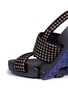 Detail View - Click To Enlarge - FIGS BY FIGUEROA - 'Figulous Bis' houndstooth burnout suede hinged slingback sandals