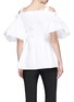 Back View - Click To Enlarge - ELLERY - 'Bordeaux' off-shoulder flared sleeve drill top