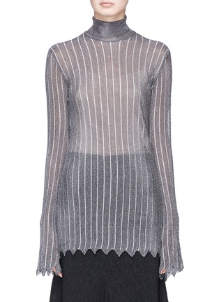 Main View - Click To Enlarge - ELLERY - 'Minted' stripe metallic knit turtleneck sweater