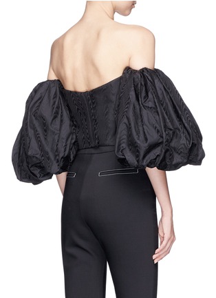 Back View - Click To Enlarge - ELLERY - 'Lady Chatterly' balloon sleeve moire bustier top