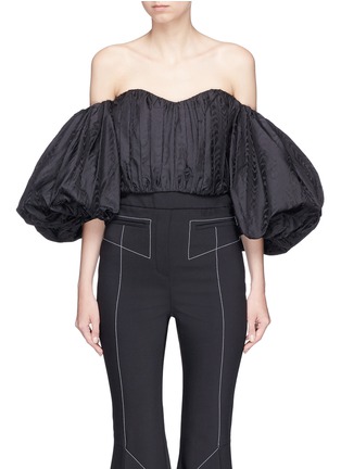 Main View - Click To Enlarge - ELLERY - 'Lady Chatterly' balloon sleeve moire bustier top