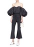 Figure View - Click To Enlarge - ELLERY - 'Lady Chatterly' balloon sleeve moire bustier top