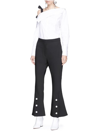 Figure View - Click To Enlarge - ELLERY - 'Fourth Element' faux pearl cuff flared suiting pants