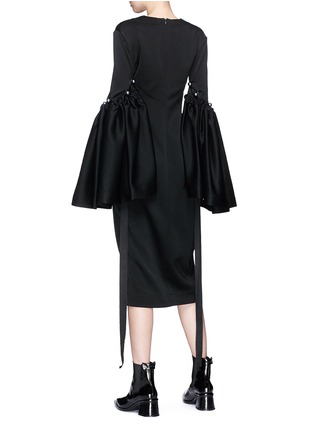 Back View - Click To Enlarge - ELLERY - 'Adage' detachable bell sleeve overlay crepe dress