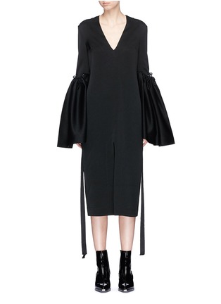 Main View - Click To Enlarge - ELLERY - 'Adage' detachable bell sleeve overlay crepe dress