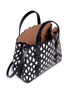 Detail View - Click To Enlarge - ALAÏA - 'Goutte' wavy lasercut leather crossbody tote