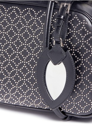 Detail View - Click To Enlarge - ALAÏA - 'Clou Arabesque' geometric studded small leather duffle bag
