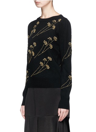 Front View - Click To Enlarge - CO - Floral beaded wool-cashmere sweater
