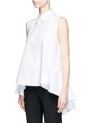Front View - Click To Enlarge - CO - Sleeveless peplum poplin top