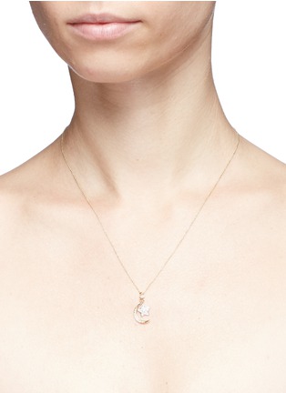 Detail View - Click To Enlarge - SYDNEY EVAN - Diamond 14k gold star and moon pendant necklace