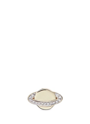 Main View - Click To Enlarge - SYDNEY EVAN - Diamond 14k gold small Saturn single stud earring