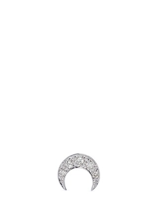 Main View - Click To Enlarge - SYDNEY EVAN - Diamond 14k white gold moon single stud earring