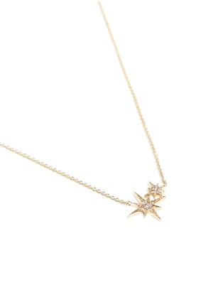 Figure View - Click To Enlarge - SYDNEY EVAN - 'Double Starburst' diamond 14k yellow gold charm necklace